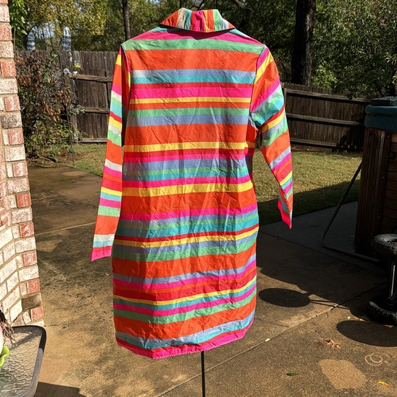 Vintage Aquasheen Aqua Sheen Striped Raincoat Rain Coat XS To Die For USA Made - Picture 7 of 11